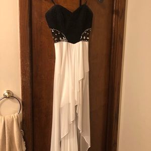 Black and White High Low Dress